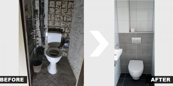 Before and After - Renovatie toilet