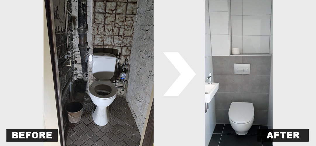 Before and After - Renovatie toilet