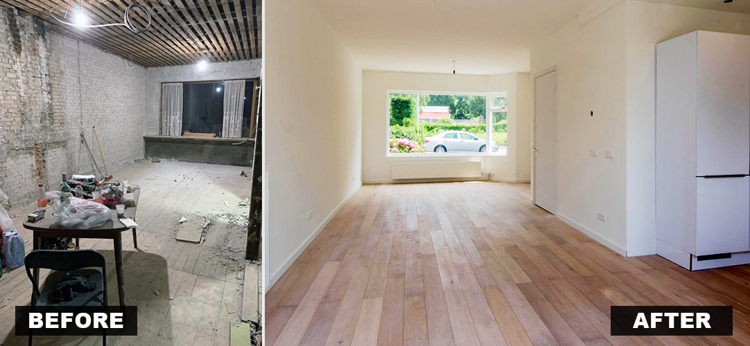 Before and After - Renovatie Woonkamer